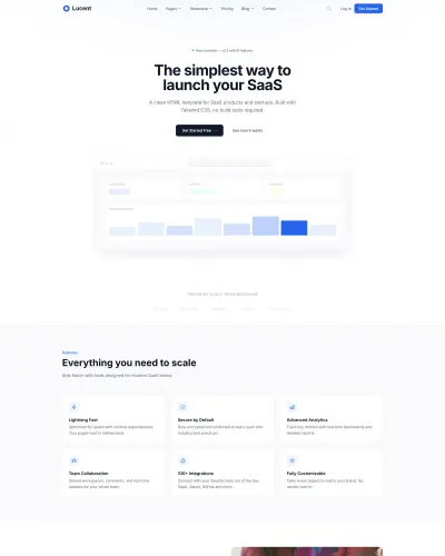 Lucent — Modern SaaS HTML Template