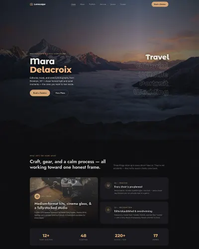 Lenscape — Editorial Photography Portfolio HTML Template